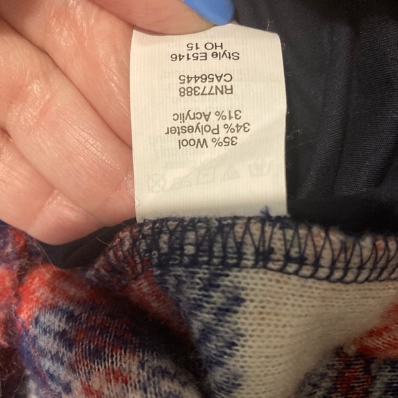 MADEWELL Sweater Brushed Plaid Wool Blend Pullover with Pockets Women's Size Xs - Picture 3 of 5